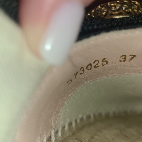 Gucci Canvas Espadrille Flats with Crystals Black EU 37 - Picture 11 of 14